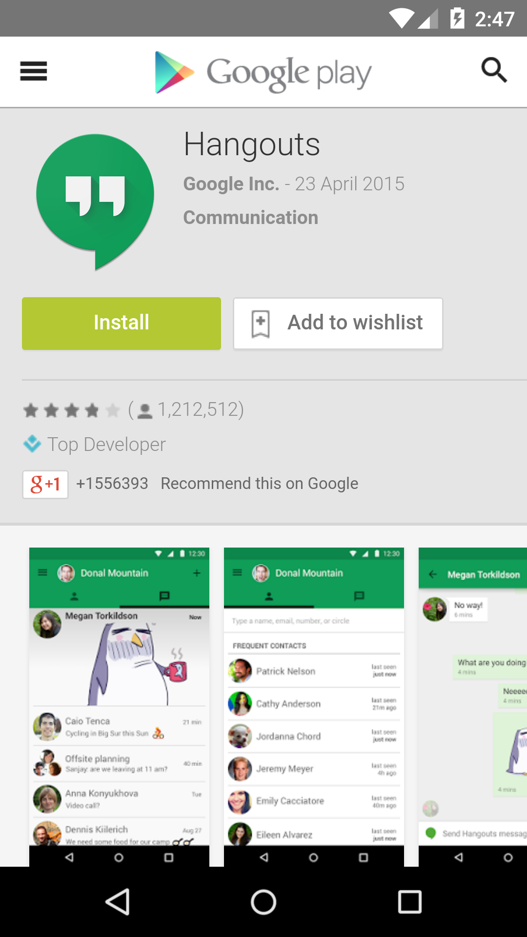 hangouts send sms from pc